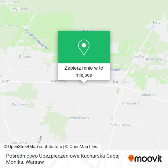 Mapa Pośrednictwo Ubezpieczeniowe Kucharska Cabaj Monika