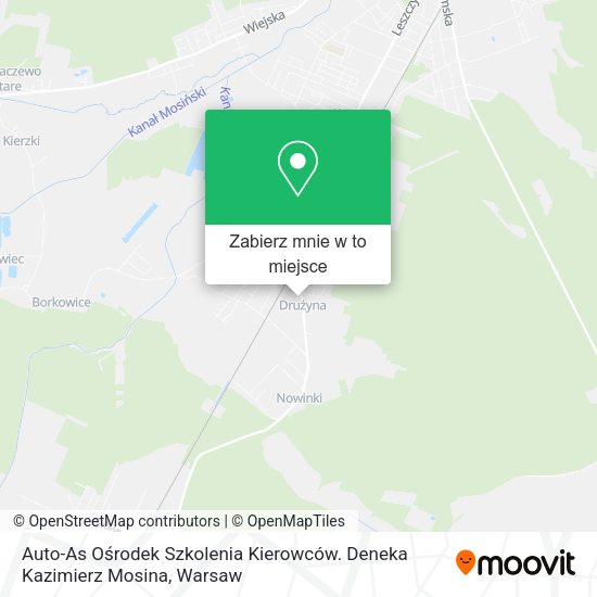 Mapa Auto-As Ośrodek Szkolenia Kierowców. Deneka Kazimierz Mosina