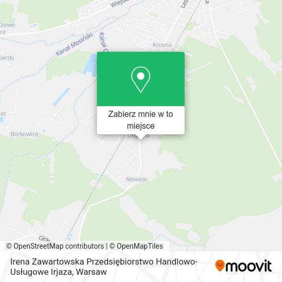 Mapa Irena Zawartowska Przedsiębiorstwo Handlowo-Usługowe Irjaza