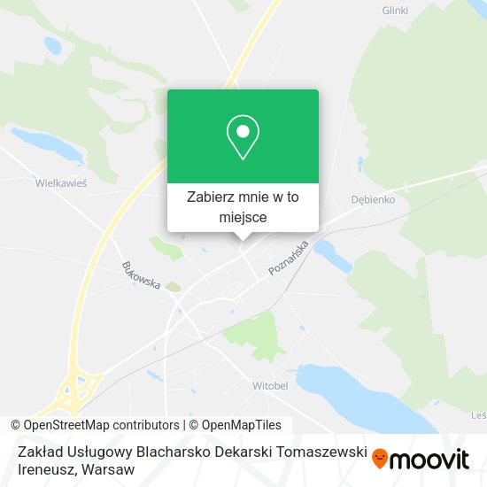 Mapa Zakład Usługowy Blacharsko Dekarski Tomaszewski Ireneusz