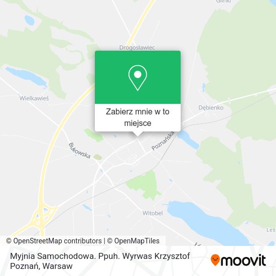 Mapa Myjnia Samochodowa. Ppuh. Wyrwas Krzysztof Poznań