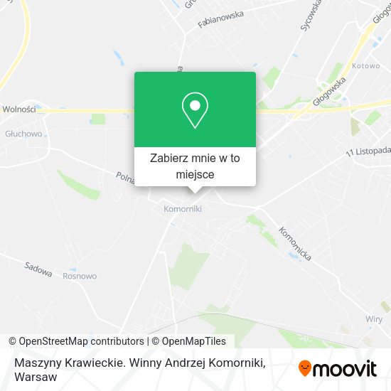 Mapa Maszyny Krawieckie. Winny Andrzej Komorniki