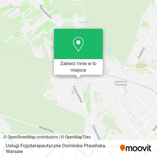 Mapa Usługi Fizjoterapeutyczne Dominika Ptasińska