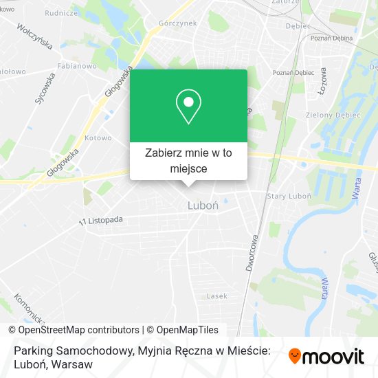 Mapa Parking Samochodowy, Myjnia Ręczna w Mieście: Luboń