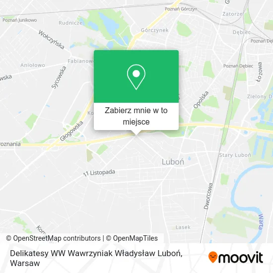 Mapa Delikatesy WW Wawrzyniak Władysław Luboń