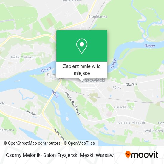 Mapa Czarny Melonik- Salon Fryzjerski Męski