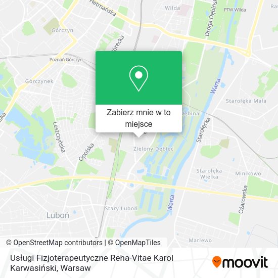 Mapa Usługi Fizjoterapeutyczne Reha-Vitae Karol Karwasiński