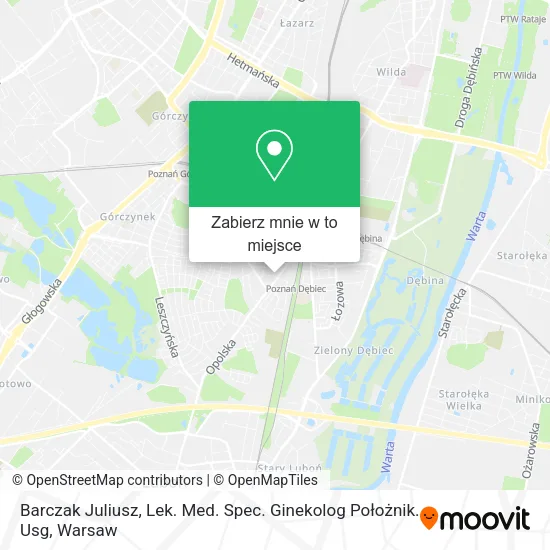 Mapa Barczak Juliusz, Lek. Med. Spec. Ginekolog Położnik. Usg