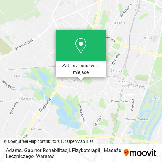 Mapa Adams. Gabinet Rehabilitacji, Fizykoterapii i Masażu Leczniczego