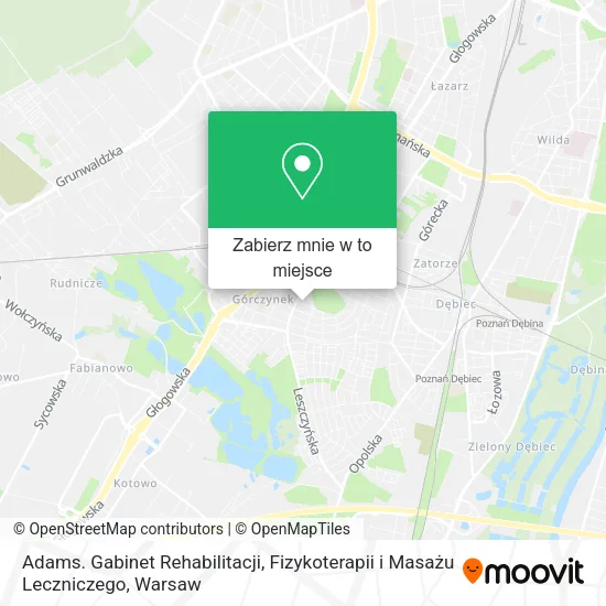 Mapa Adams. Gabinet Rehabilitacji, Fizykoterapii i Masażu Leczniczego