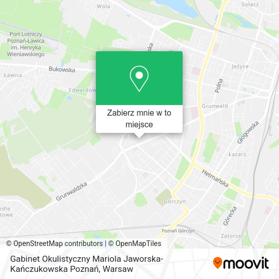 Mapa Gabinet Okulistyczny Mariola Jaworska-Kańczukowska Poznań