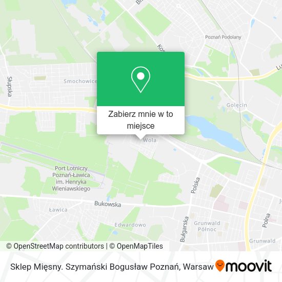 Mapa Sklep Mięsny. Szymański Bogusław Poznań