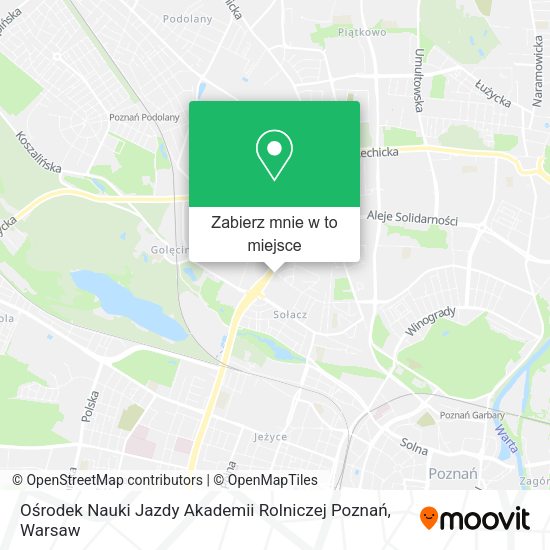 Mapa Ośrodek Nauki Jazdy Akademii Rolniczej Poznań