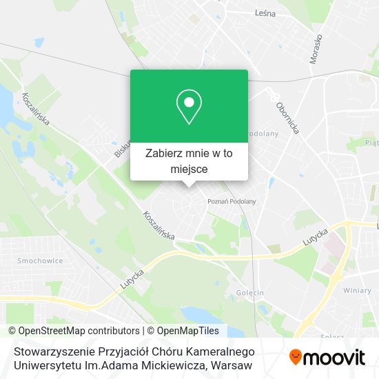 Mapa Stowarzyszenie Przyjaciół Chóru Kameralnego Uniwersytetu Im.Adama Mickiewicza