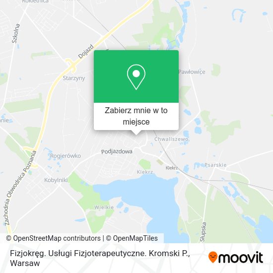 Mapa Fizjokręg. Usługi Fizjoterapeutyczne. Kromski P.