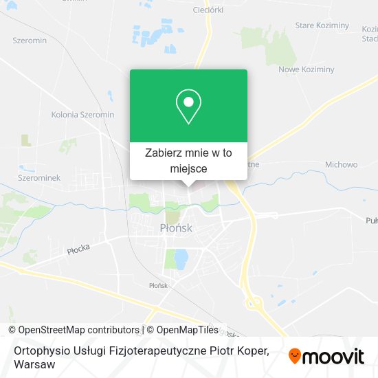 Mapa Ortophysio Usługi Fizjoterapeutyczne Piotr Koper