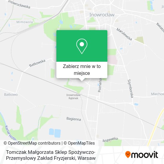 Mapa Tomczak Małgorzata Sklep Spożywczo-Przemysłowy Zakład Fryzjerski