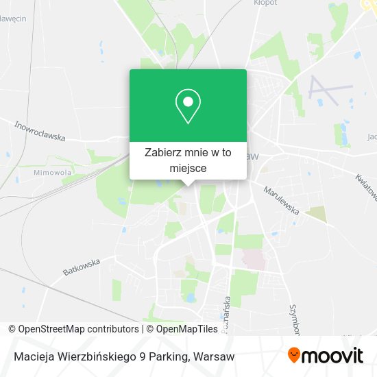 Mapa Macieja Wierzbińskiego 9 Parking