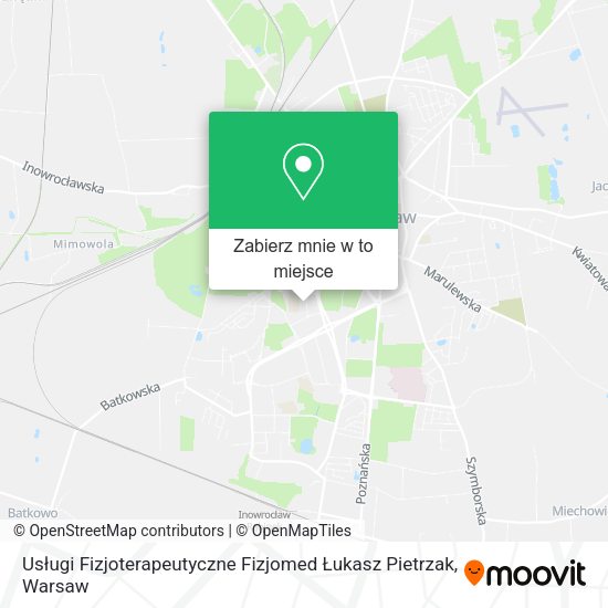 Mapa Usługi Fizjoterapeutyczne Fizjomed Łukasz Pietrzak