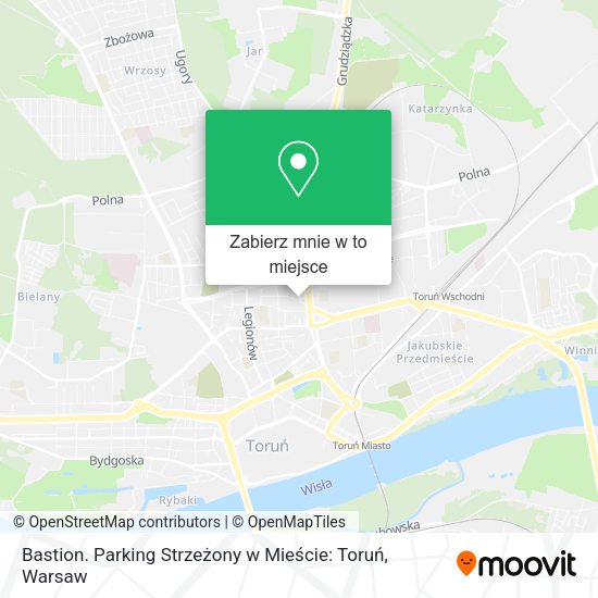 Mapa Bastion. Parking Strzeżony w Mieście: Toruń