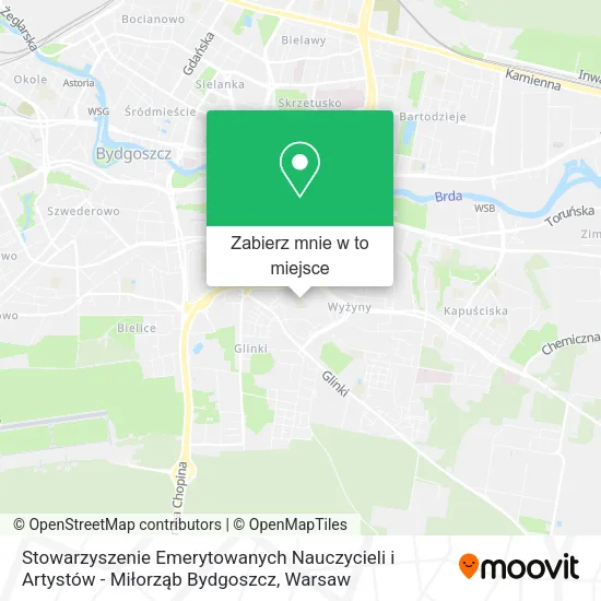 Mapa Stowarzyszenie Emerytowanych Nauczycieli i Artystów - Miłorząb Bydgoszcz