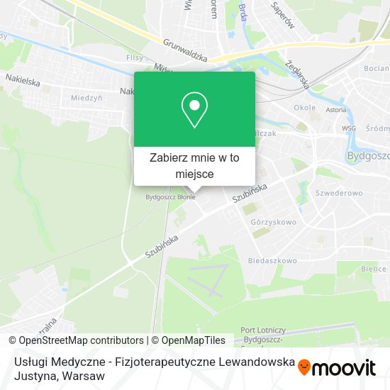 Mapa Usługi Medyczne - Fizjoterapeutyczne Lewandowska Justyna