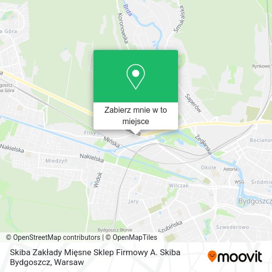 Mapa Skiba Zakłady Mięsne Sklep Firmowy A. Skiba Bydgoszcz