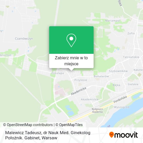 Mapa Malewicz Tadeusz, dr Nauk Med. Ginekolog Położnik. Gabinet