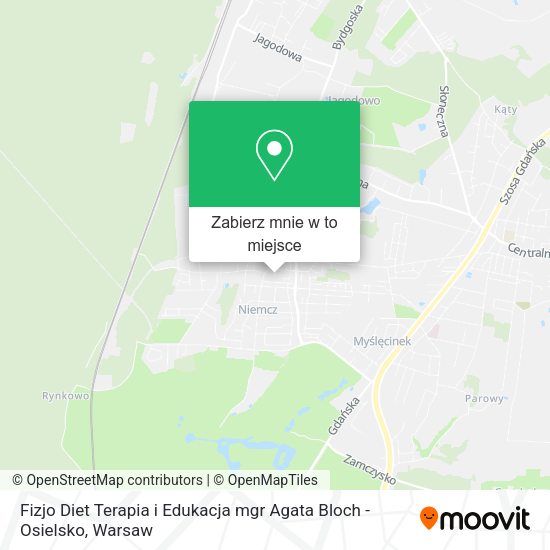 Mapa Fizjo Diet Terapia i Edukacja mgr Agata Bloch - Osielsko