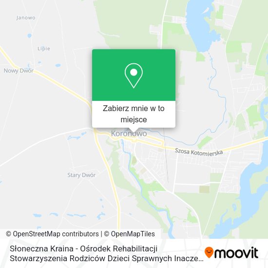 Mapa Słoneczna Kraina - Ośrodek Rehabilitacji Stowarzyszenia Rodziców Dzieci Sprawnych Inaczej