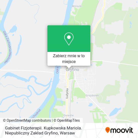 Mapa Gabinet Fizjoterapii. Kupkowska Mariola. Niepubliczny Zakład Gryfino