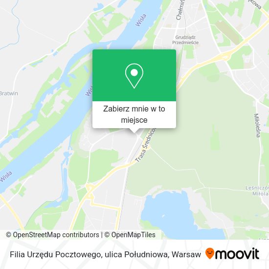 Mapa Filia Urzędu Pocztowego, ulica Południowa