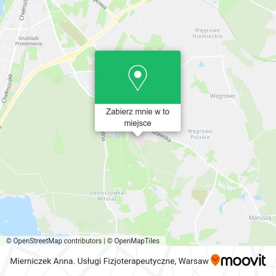 Mapa Mierniczek Anna. Usługi Fizjoterapeutyczne