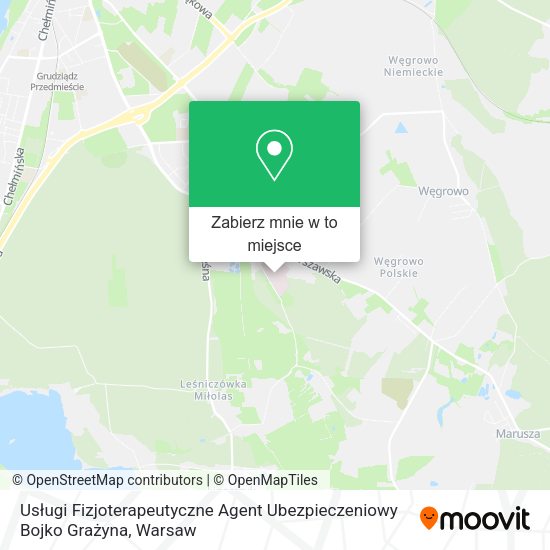 Mapa Usługi Fizjoterapeutyczne Agent Ubezpieczeniowy Bojko Grażyna