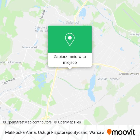 Mapa Malikoska Anna. Usługi Fizjoterapeutyczne