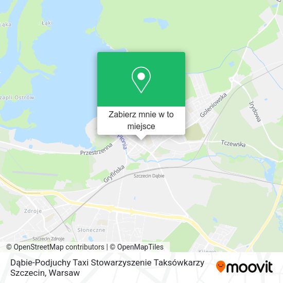 Mapa Dąbie-Podjuchy Taxi Stowarzyszenie Taksówkarzy Szczecin