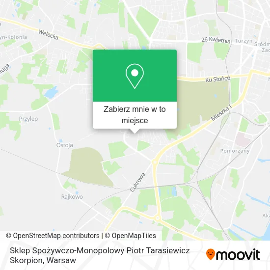 Mapa Sklep Spożywczo-Monopolowy Piotr Tarasiewicz Skorpion