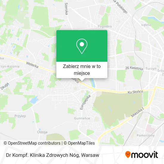 Mapa Dr Kompf. Klinika Zdrowych Nóg