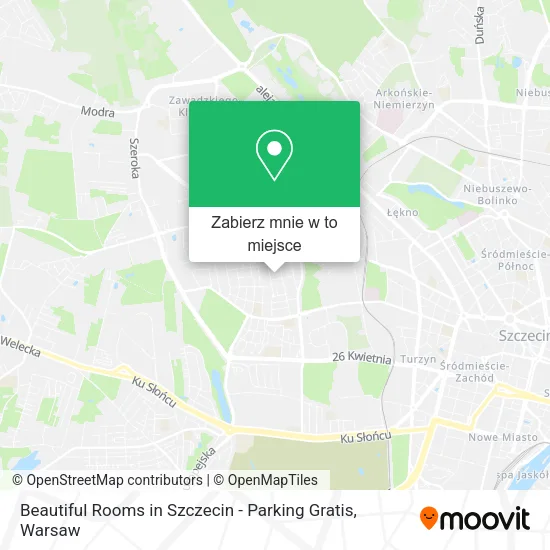 Mapa Beautiful Rooms in Szczecin - Parking Gratis