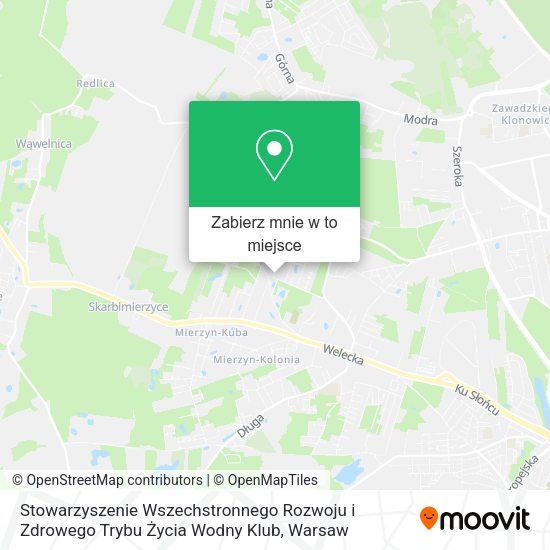 Mapa Stowarzyszenie Wszechstronnego Rozwoju i Zdrowego Trybu Życia Wodny Klub