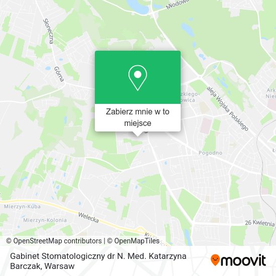 Mapa Gabinet Stomatologiczny dr N. Med. Katarzyna Barczak