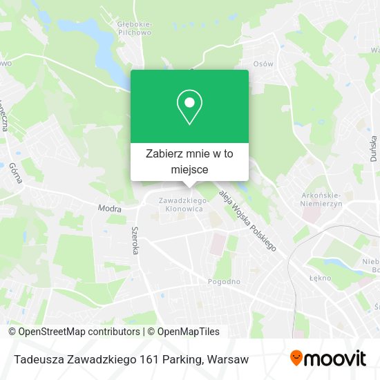 Mapa Tadeusza Zawadzkiego 161 Parking