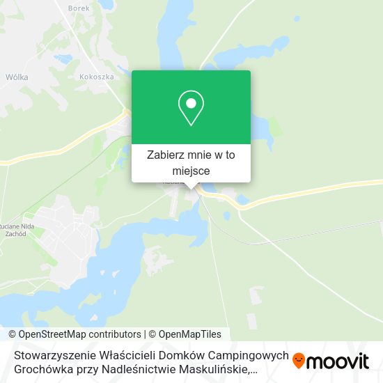 Mapa Stowarzyszenie Właścicieli Domków Campingowych Grochówka przy Nadleśnictwie Maskulińskie