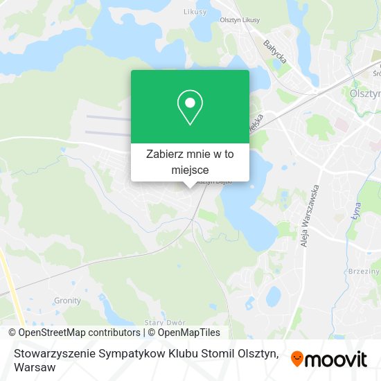 Mapa Stowarzyszenie Sympatykow Klubu Stomil Olsztyn