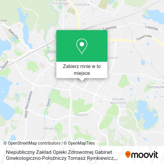 Mapa Niepubliczny Zakład Opieki Zdrowotnej Gabinet Ginekologiczno-Położniczy Tomasz Rymkiewicz