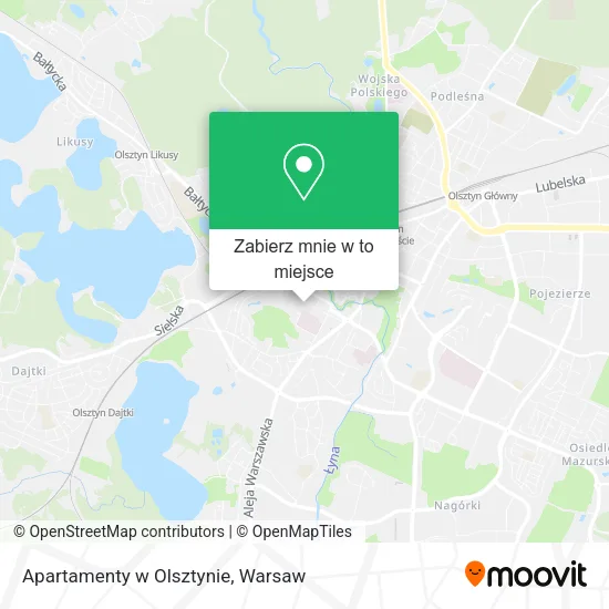 Mapa Apartamenty w Olsztynie