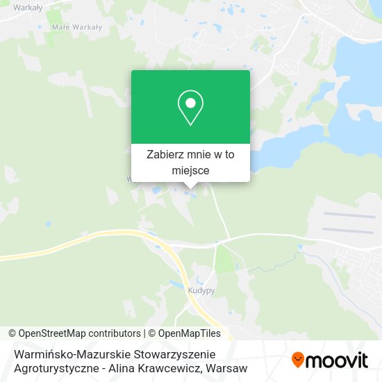 Mapa Warmińsko-Mazurskie Stowarzyszenie Agroturystyczne - Alina Krawcewicz