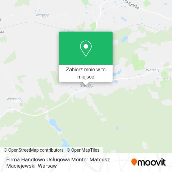 Mapa Firma Handlowo Usługowa Monter Mateusz Maciejewski