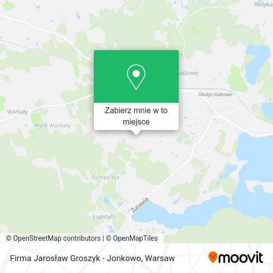 Mapa Firma Jarosław Groszyk - Jonkowo