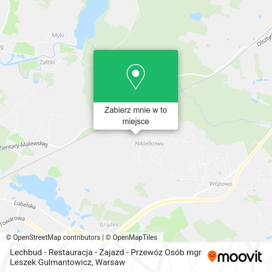 Mapa Lechbud - Restauracja - Zajazd - Przewóz Osób mgr Leszek Gulmantowicz